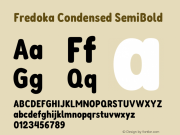 Fredoka Condensed SemiBold Version 2.001图片样张