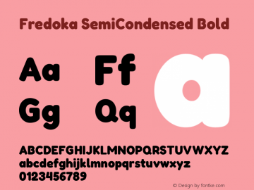 Fredoka SemiCondensed Bold Version 2.001图片样张