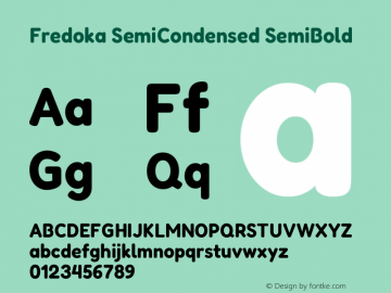 Fredoka SemiCondensed SemiBold Version 2.001图片样张