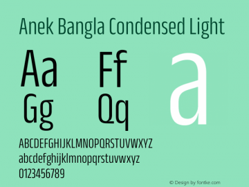 Anek Bangla Condensed Light Version 1.003图片样张