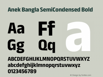 Anek Bangla SemiCondensed Bold Version 1.003图片样张