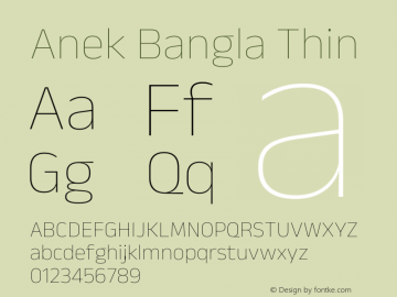 Anek Bangla Thin Version 1.003图片样张