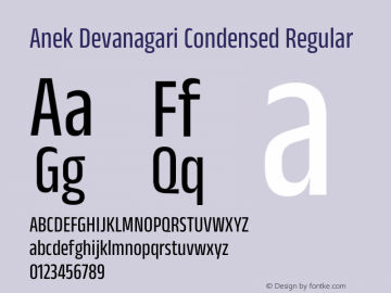 Anek Devanagari Condensed Regular Version 1.003图片样张