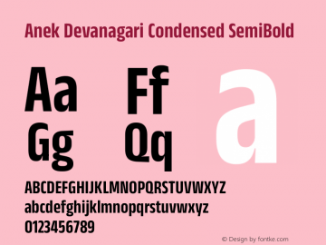 Anek Devanagari Condensed SemiBold Version 1.003图片样张