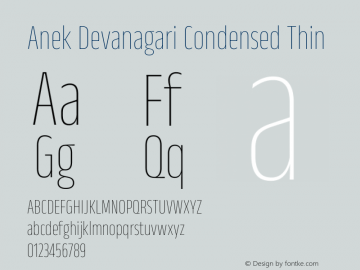 Anek Devanagari Condensed Thin Version 1.003图片样张