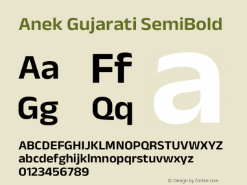 Anek Gujarati SemiBold Version 1.003图片样张