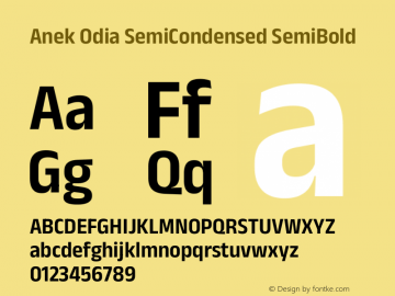 Anek Odia SemiCondensed SemiBold Version 1.003图片样张