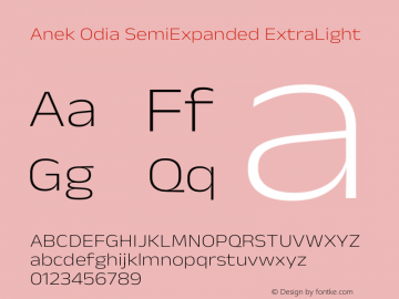 Anek Odia SemiExpanded ExtraLight Version 1.003图片样张