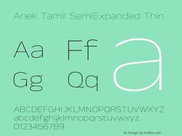 Anek Tamil SemiExpanded Thin Version 1.003图片样张