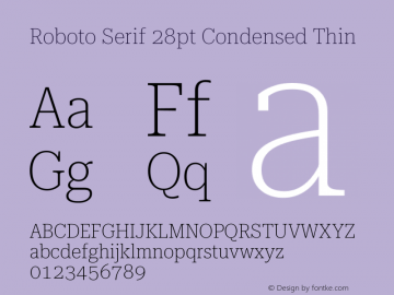 Roboto Serif 28pt Condensed Thin Version 1.007图片样张