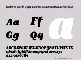 Roboto Serif 28pt ExtraCondensed Black Italic Version 1.007图片样张