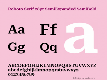 Roboto Serif 28pt SemiExpanded SemiBold Version 1.007图片样张