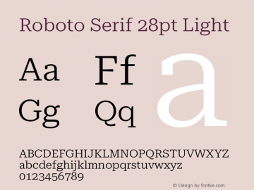 Roboto Serif 28pt Light Version 1.007图片样张