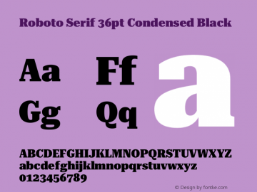 Roboto Serif 36pt Condensed Black Version 1.007图片样张