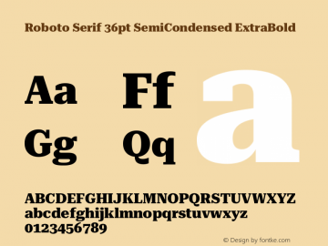 Roboto Serif 36pt SemiCondensed ExtraBold Version 1.007图片样张