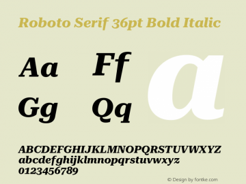 Roboto Serif 36pt Bold Italic Version 1.007图片样张