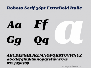Roboto Serif 36pt ExtraBold Italic Version 1.007图片样张