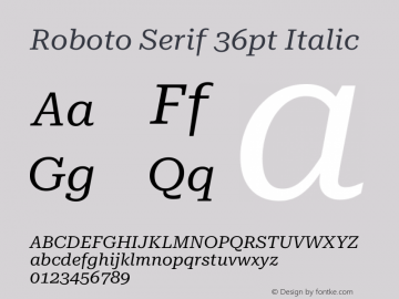 Roboto Serif 36pt Italic Version 1.007图片样张