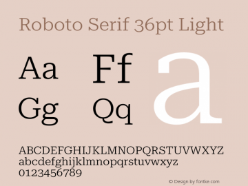Roboto Serif 36pt Light Version 1.007图片样张