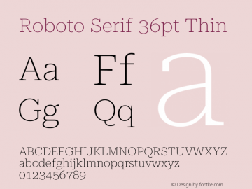 Roboto Serif 36pt Thin Version 1.007图片样张