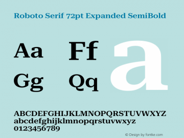 Roboto Serif 72pt Expanded SemiBold Version 1.007图片样张