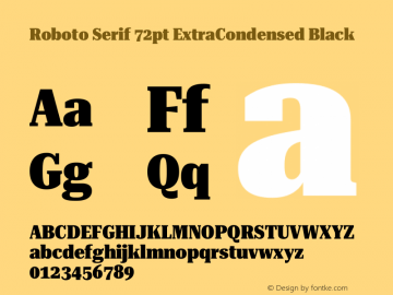 Roboto Serif 72pt ExtraCondensed Black Version 1.007图片样张