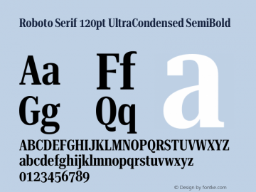 Roboto Serif 120pt UltraCondensed SemiBold Version 1.007图片样张