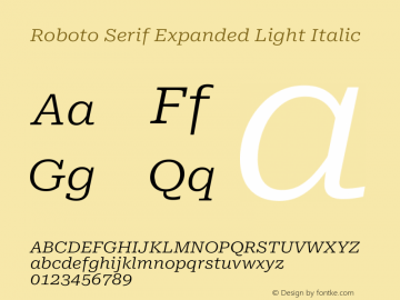 Roboto Serif Expanded Light Italic Version 1.007图片样张