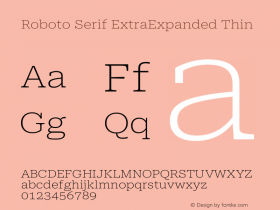 Roboto Serif ExtraExpanded Thin Version 1.007图片样张