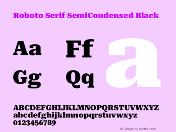 Roboto Serif SemiCondensed Black Version 1.007图片样张