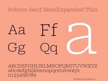 Roboto Serif SemiExpanded Thin Version 1.007图片样张