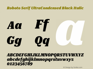 Roboto Serif UltraCondensed Black Italic Version 1.007图片样张