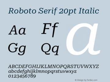 Roboto Serif 20pt Italic Version 1.007图片样张