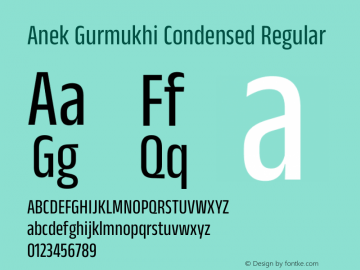Anek Gurmukhi Condensed Regular Version 1.003图片样张