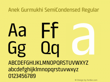 Anek Gurmukhi SemiCondensed Regular Version 1.003图片样张