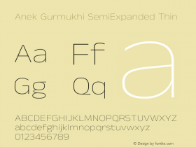 Anek Gurmukhi SemiExpanded Thin Version 1.003图片样张