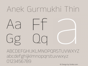 Anek Gurmukhi Thin Version 1.003图片样张