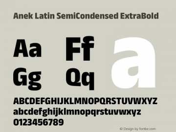 Anek Latin SemiCondensed ExtraBold Version 1.003图片样张