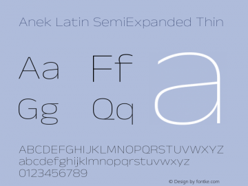 Anek Latin SemiExpanded Thin Version 1.003图片样张
