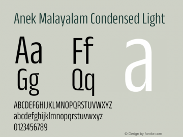 Anek Malayalam Condensed Light Version 1.003图片样张