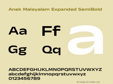 Anek Malayalam Expanded SemiBold Version 1.003图片样张