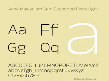 Anek Malayalam SemiExpanded ExtraLight Version 1.003图片样张