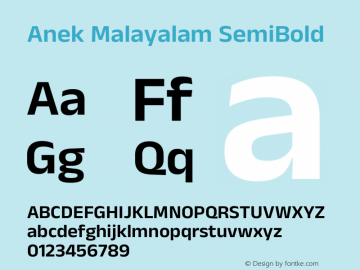 Anek Malayalam SemiBold Version 1.003图片样张