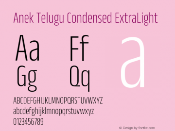 Anek Telugu Condensed ExtraLight Version 1.003图片样张