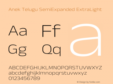 Anek Telugu SemiExpanded ExtraLight Version 1.003图片样张