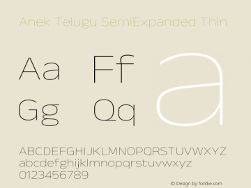 Anek Telugu SemiExpanded Thin Version 1.003图片样张