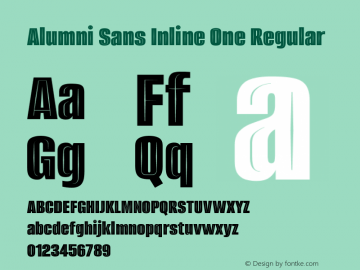 Alumni Sans Inline One Regular Version 1.100; ttfautohint (v1.8.3)图片样张