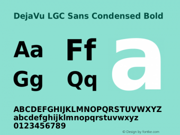 DejaVu LGC Sans Condensed Bold Version 2.5 Font Sample