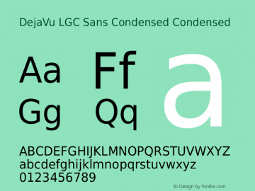 DejaVu LGC Sans Condensed Condensed Version 2.5 Font Sample