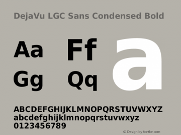 DejaVu LGC Sans Condensed Bold Version 2.6 Font Sample